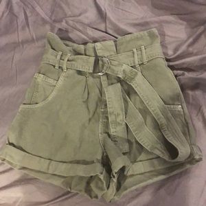 High waisted Army Green Short